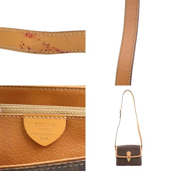 CELINE Brown Coated Canvas Shoulder Bag - Picture 5 of 5